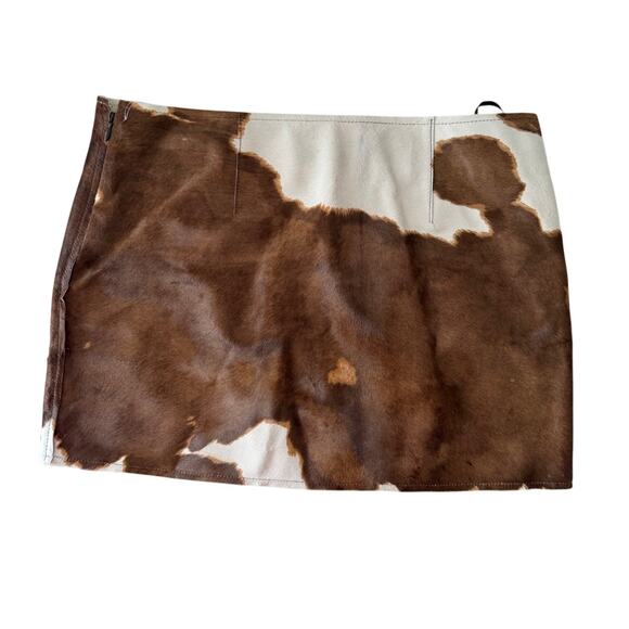 FRAME Pony Print 100% Calf Leather Calf Hair Mini Skirt , Sz 4 NWOT Unused - Picture 2 of 8